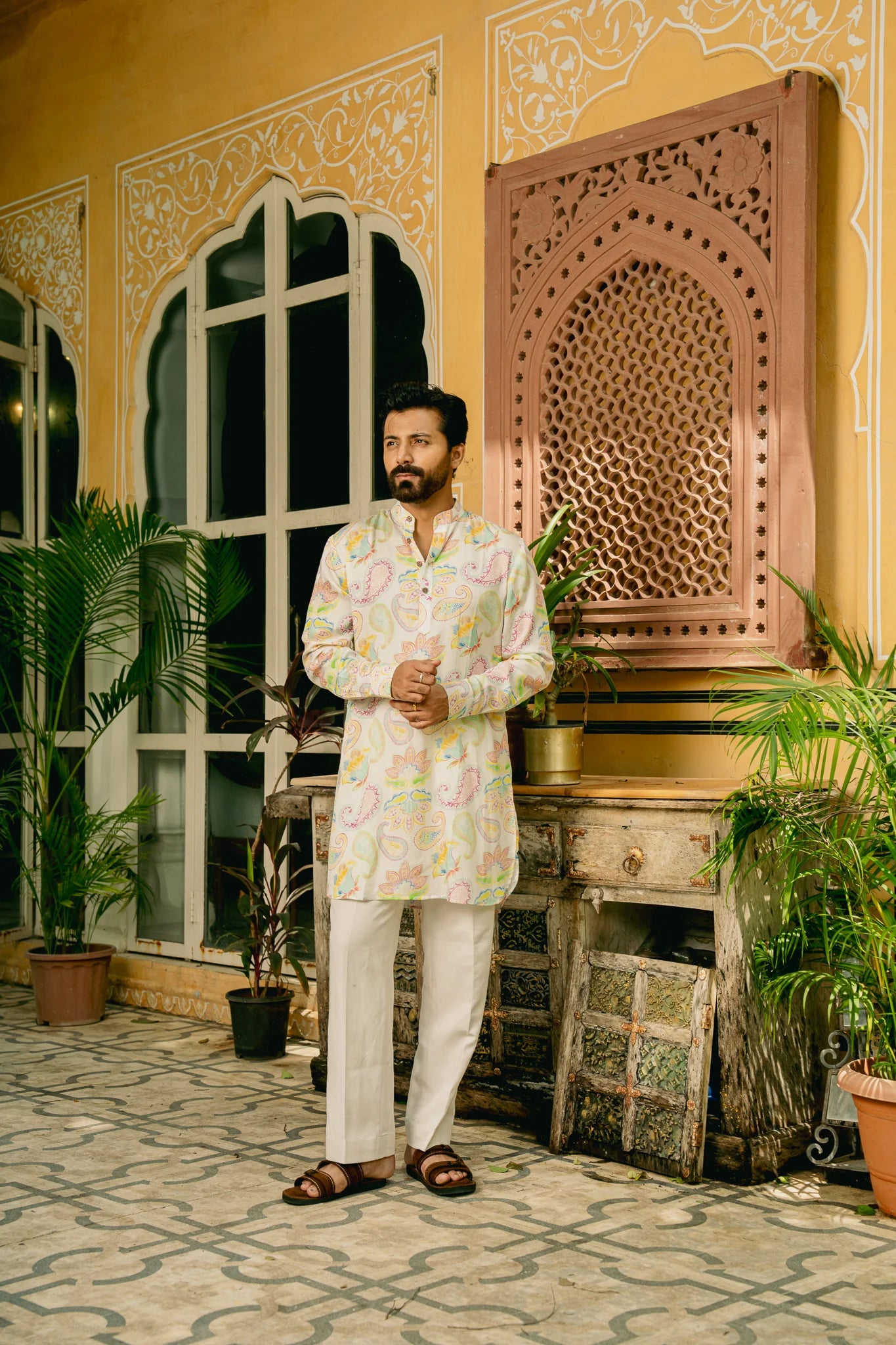 PASTEL PAISLEY GANGANAGERY KURTA