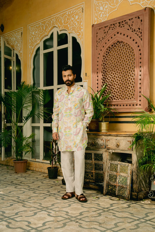 PASTEL PAISLEY GANGANAGERY KURTA