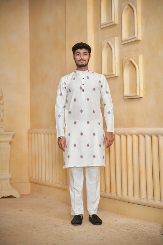 PINE WINE JACQUARD PREMIUM KURTA