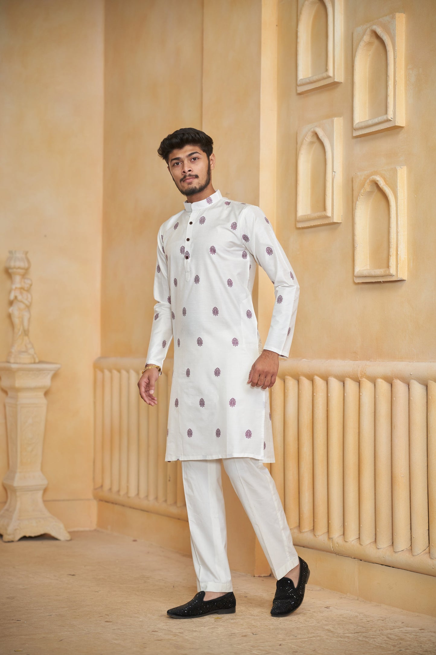 PINE WINE JACQUARD PREMIUM KURTA