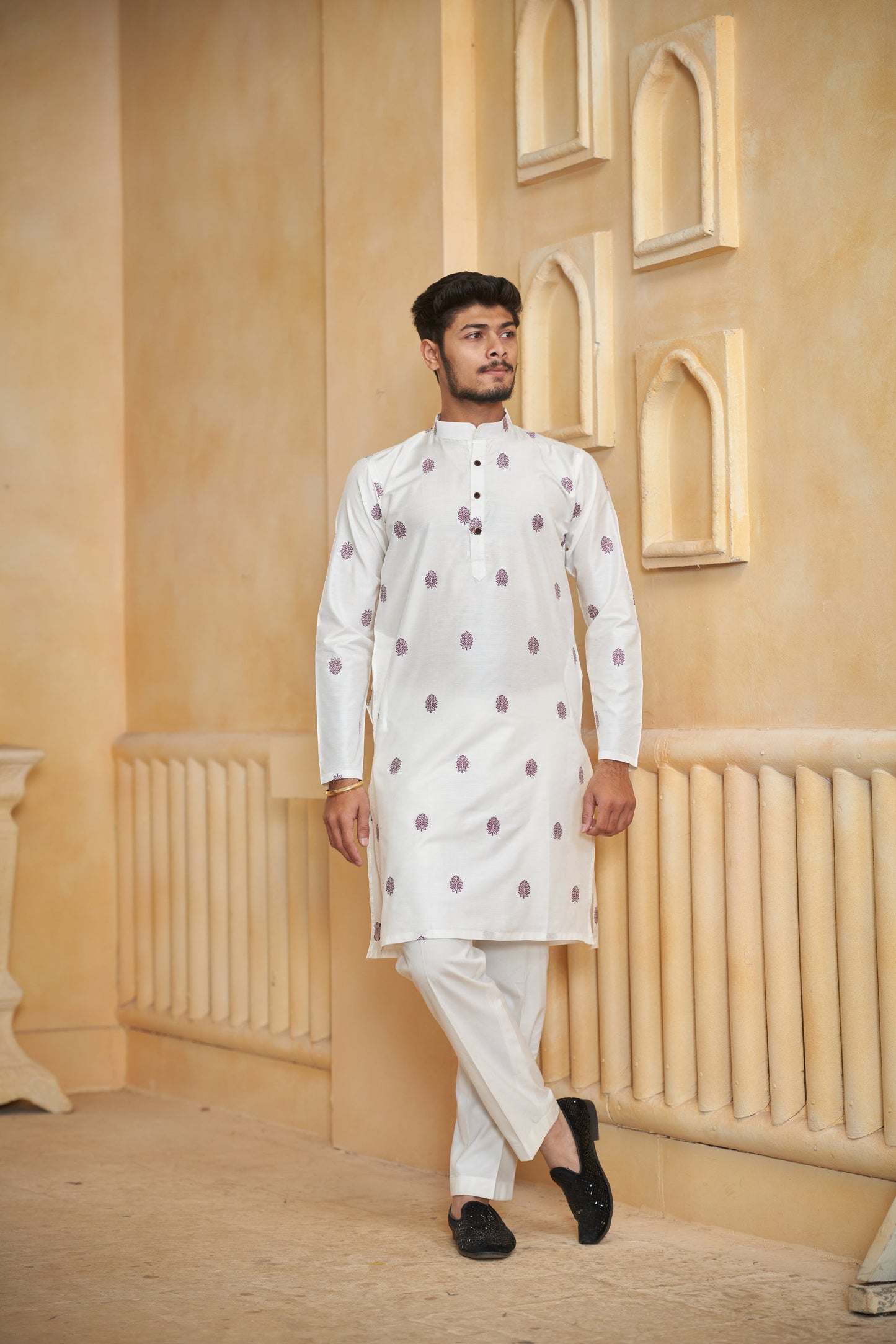 PINE WINE JACQUARD PREMIUM KURTA