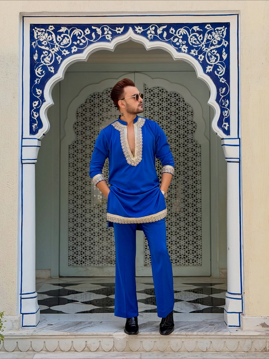 ROYAL BLUE KURTA SET FOR MEN