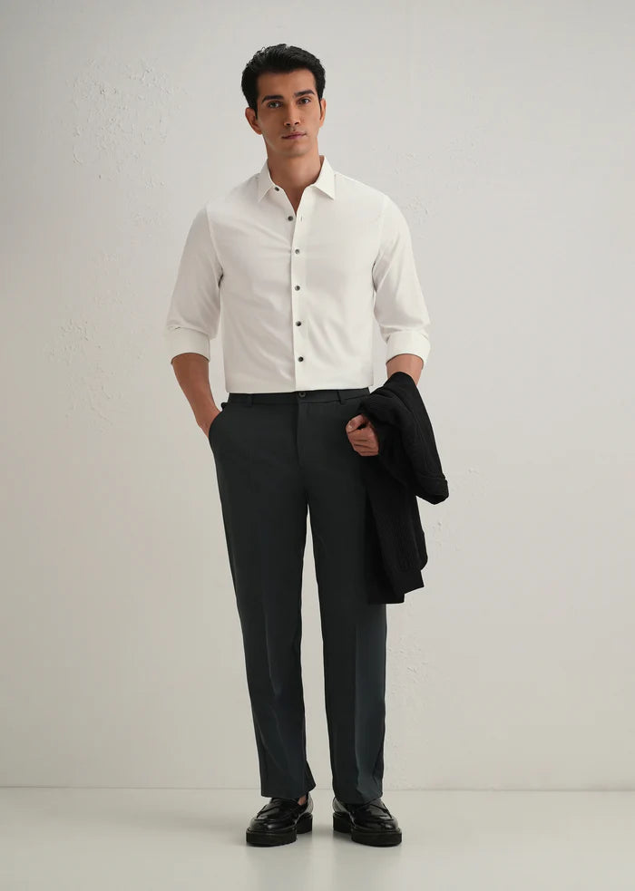 OFF-WHITE STITCHLESS PLACKET PREMIUM WRINKLE-FREE SHIRT