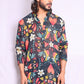 MULTI COLOR , HANDLOOM BRUCE RETRO FLORAL KING PRINT KURTA WITH PAJAMA