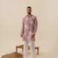 MULMUL MEN'S PINK KURTA IN ZIPPER