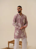 MULMUL MEN'S PINK KURTA IN ZIPPER
