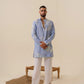 MULMUL MEN'S BLUE KURTA IN ZIPPER