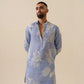 MULMUL MEN'S BLUE KURTA IN ZIPPER