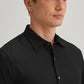 BLACK STITCHLESS PLACKET PREMIUM WRINKLE-FREE SHIRT