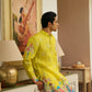 CITRUS SPLASH YELLOW CAMELLIA FLOWER KURTA