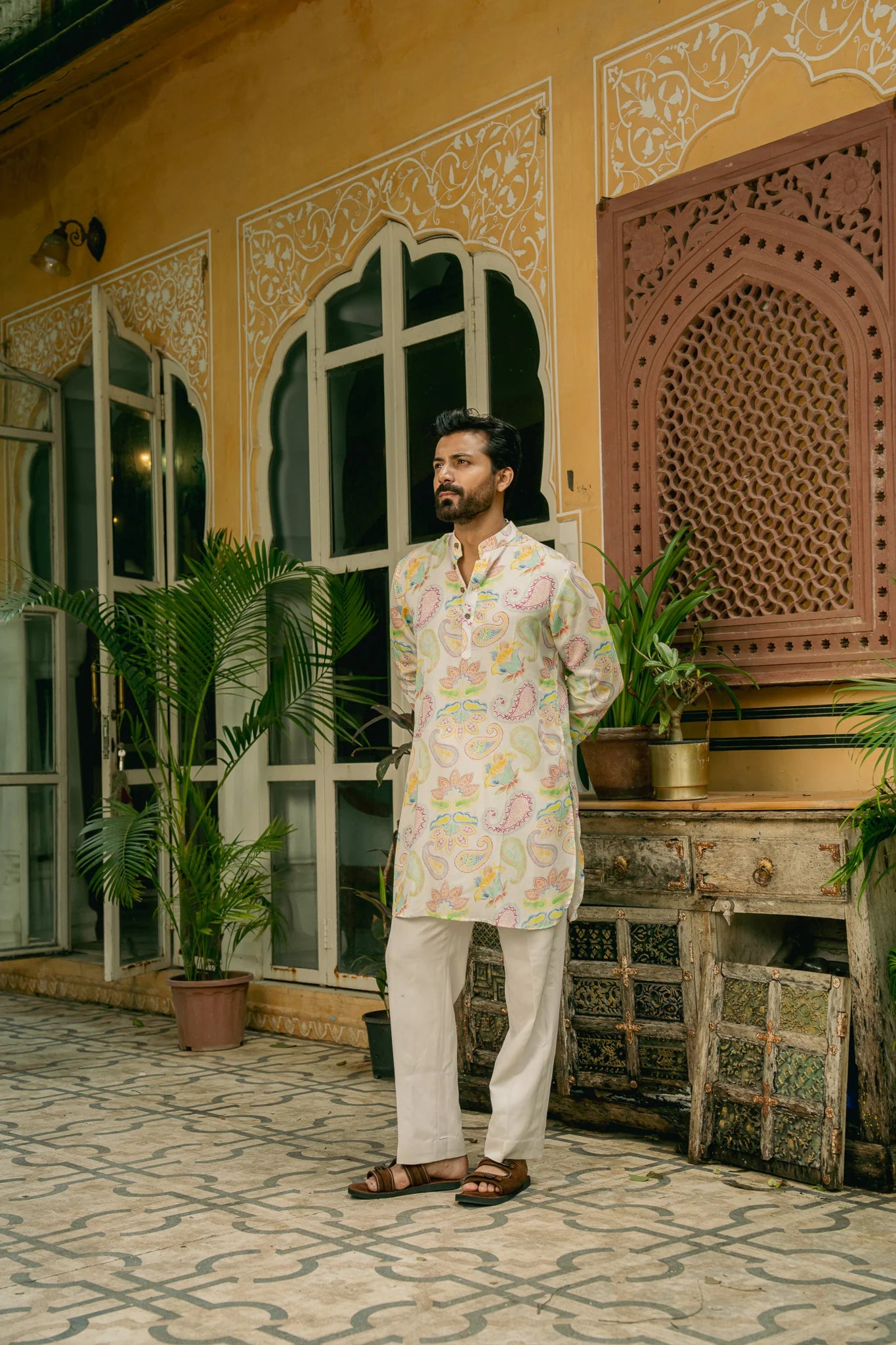PASTEL PAISLEY GANGANAGERY KURTA