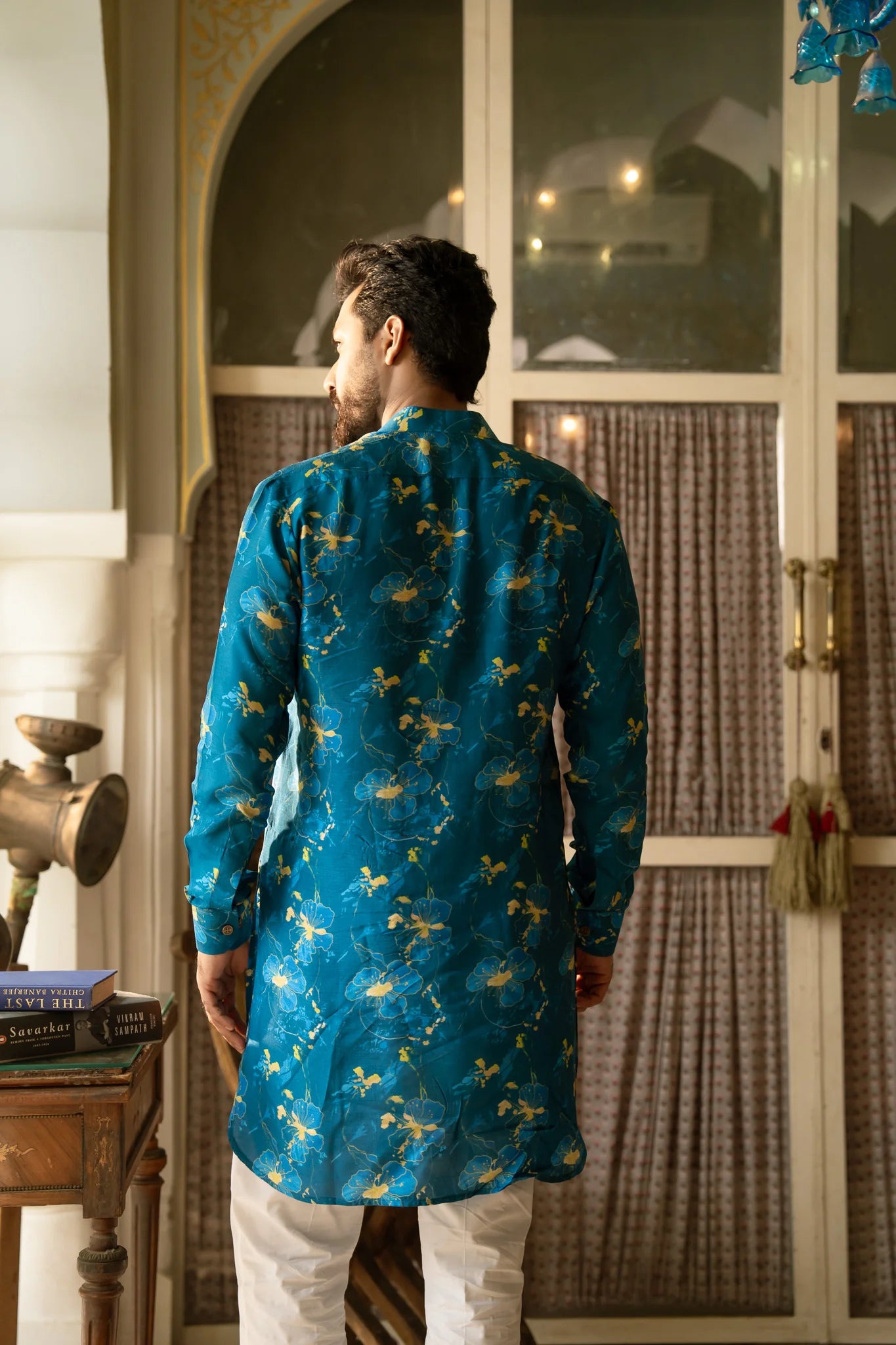 BLUE CERULEAN PETAL KURTA