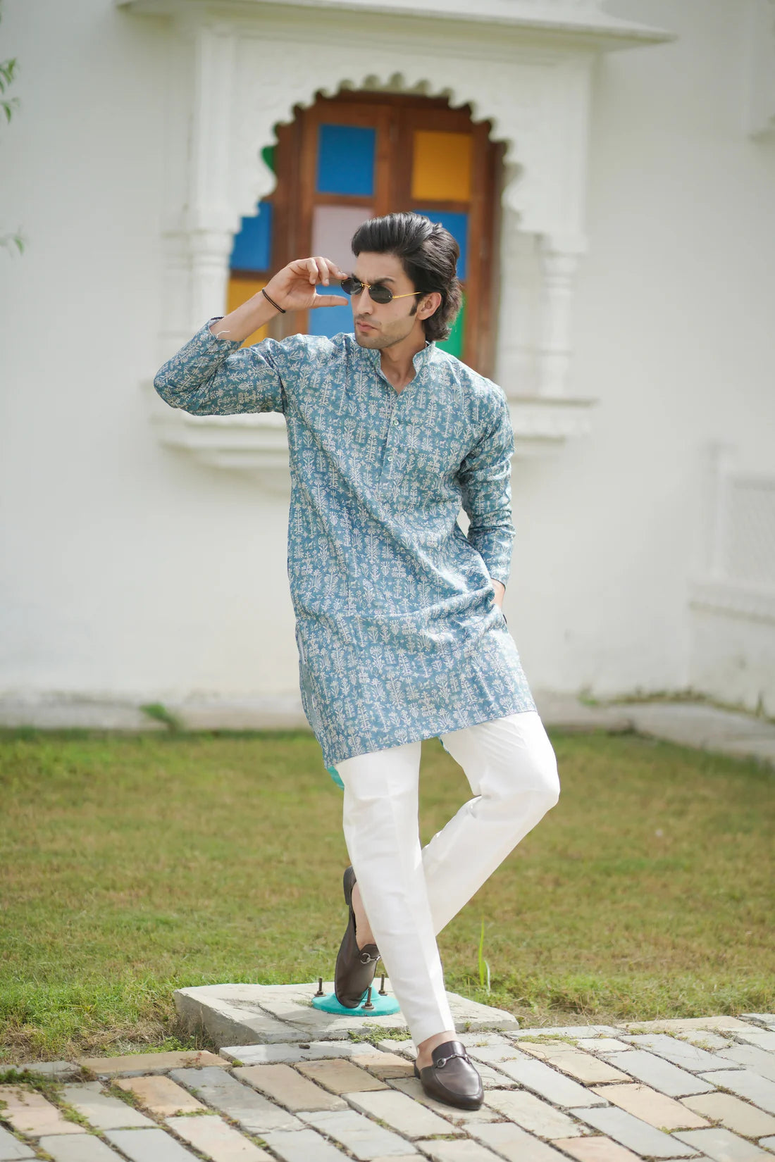 IKAT PRINT KURTA BLUE