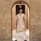 MID CREAM EMBROIDERY WORK MEN'S KURTA