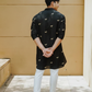 BLACK DRAGONFLY EMBROIDERY WORKED WEDDING KURTA