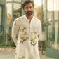 WHITE BUTTERFLY PRINTED KURTA