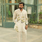 WHITE BUTTERFLY PRINTED KURTA