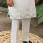 WAVVY WHITE CLASSIC BUTI MEN'S DESIGNER PREMIUM KURTA
