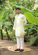 MINT GREEN CELEBRITY MAN'S WAVVY CLASSIC PREMIUM KURTA