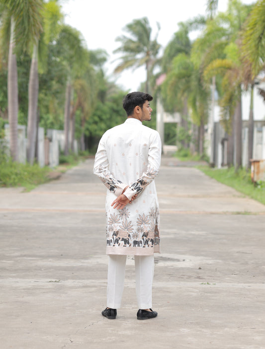 PEAK HATHI JACQUARD DESIGNER KURTA