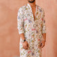 WHITE NARGIS PRINT BOMBER KING KURTA