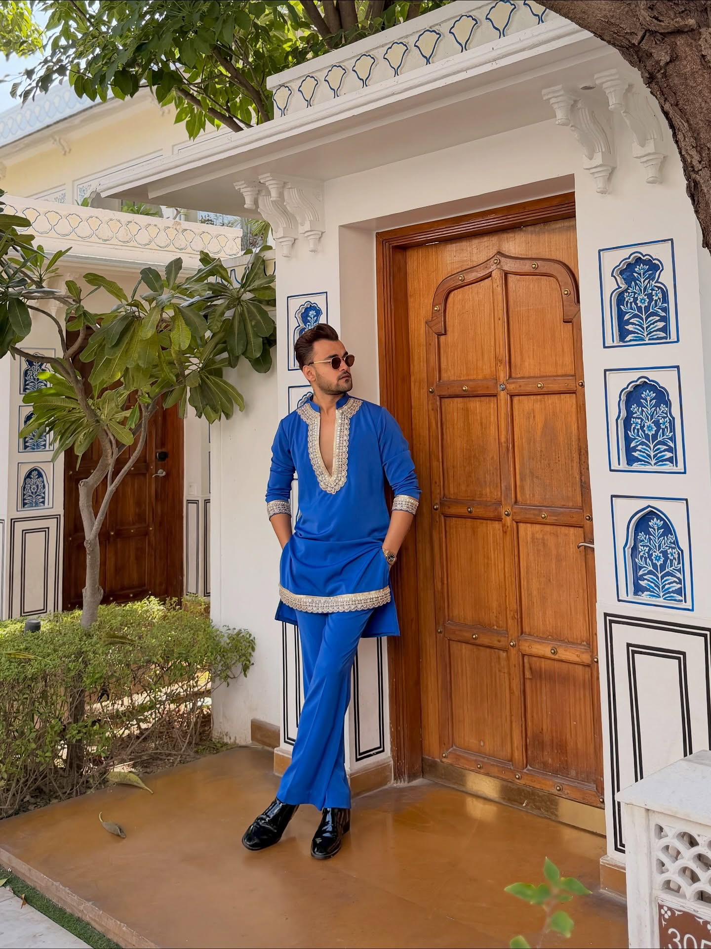 ROYAL BLUE KURTA SET FOR MEN