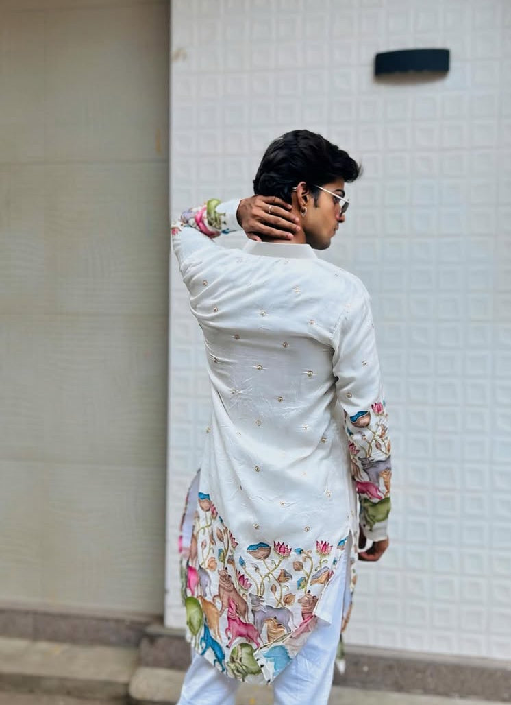 COLOURFULL COW N BUTTI  PRINTED KURTA