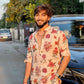 IVORY ROSE PRINTED KURTA PAJAMA SET FOR MEN'S