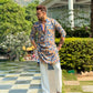 JAIPUR BLUE PRINTED KURTA PAJAMA SET FOR MEN'S