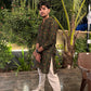 OLIVE GREEN PRINTED KURTA PAJAMA SET