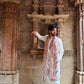 WHITE SILK KURTA SET WITH DUPATTA