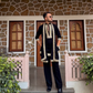 BLACK EMBROIDERED KURTA PANT SET WITH DUPATTA