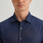 NAVY BLUE STITCHLESS PLACKET PREMIUM WRINKLE-FREE SHIRT
