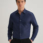 NAVY BLUE STITCHLESS PLACKET PREMIUM WRINKLE-FREE SHIRT