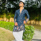 MEN'S BLUE KENZO BEAD WORK EMBROIDERED KURTA SET