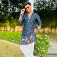 MEN'S BLUE KENZO BEAD WORK EMBROIDERED KURTA SET
