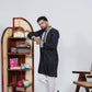 EMBROIDERED PURE SILK BLACK KURTA SET